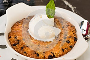 Skillet Cookie with ice cream Ready to Eat.