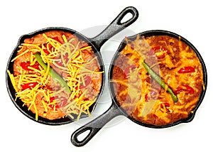 Skillet Refried Beans, Hot Peppers, Cherry Tomatos