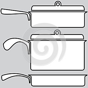 Skillets icons on a gray