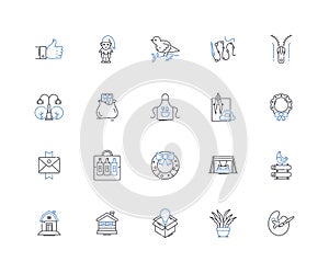 Skillful enterprise line icons collection. Innovative, Resourceful, Strategic, Creative, Adaptive, Efficient