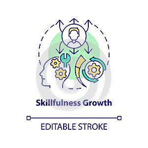 Skillfulness growth concept icon