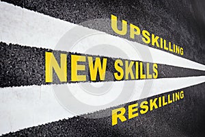 Skills development concept and changing skill demand idea