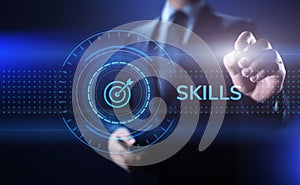 Skills Education Learning Personal development Competency Business concept.