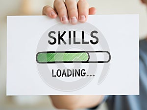 Skills loading progress bar isolated on white background