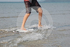 Skim boarding