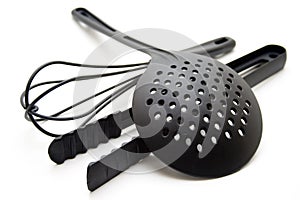 Skimmer and whisks with tongs