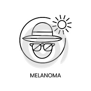 Skin cancer melanoma line icon vector prevention of cancer malignant disease