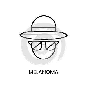 Skin cancer melanoma line icon vector prevention of cancer malignant disease