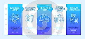 Skin cancer prevention onboarding vector template