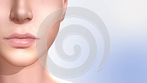 Skin care 3d animation of molecular technology of rejuvenation