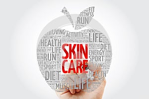 Skin care apple word cloud