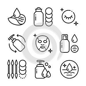 Skin care icons set vector illustration. Contains such icon as aroma, cleaning, treatment, acne, moist and more