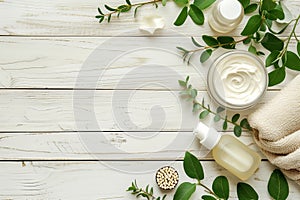 Skin care product cream, anti aging taint. Face maskfrankincense massage oil. Beauty tongue scraping Product mockup hot tub