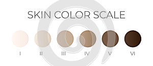 Skin Color Scale with Gradient Swatches
