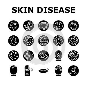 Skin Disease Symptom Collection Icons Set Vector