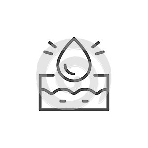 Skin hydration line outline icon