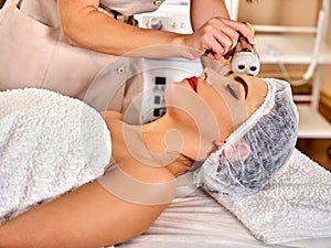 Skin resurfacing procedure facial procedure on ultrasound face machine.