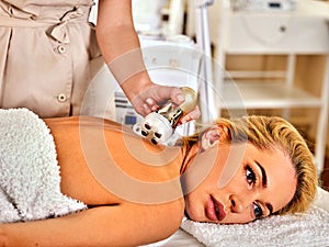 Skin resurfacing procedure facial procedure on ultrasound face machine. photo