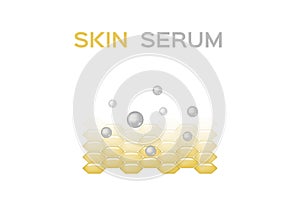 Skin serum vector / collagen and moisturizer / grey yellow