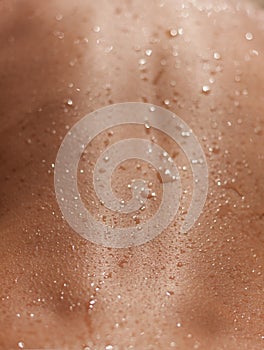 Skin sun tan wet closeup texture background human back