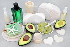Skincare Beauty Treatment with Avocado