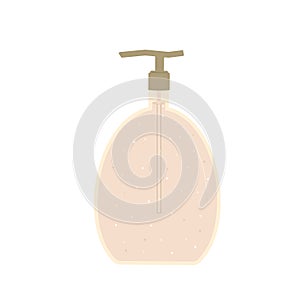 Skincare body care cosmetics bottle isolated on white background. Peeling and exfoliation cleansing and moisturizing skincare.