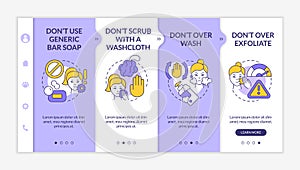 Skincare donts purple and white onboarding template