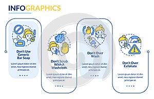 Skincare donts rectangle infographic template