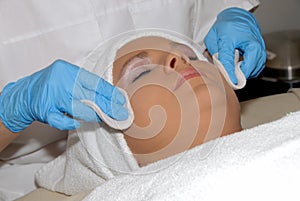 Skincare facial treatment at day spa