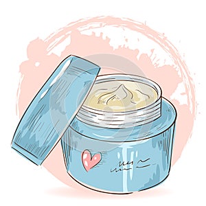 Skincare make-up cream jar isolated card photo