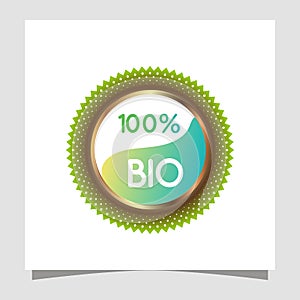 Skincare natural vectors. Bio-organic gold eco-green labels for bio and natural food with text 100 percent , Bio . Can be used for