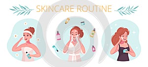 Skincare Routine Flat Concept