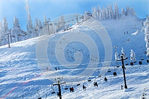 Sking Chairlifts at Snoqualme Pass Washington