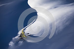 Skiing virgin powder photo
