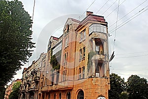 Skinny building on Bandera Street, Lviv, Ukraine photo