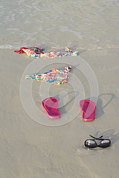 Skinny Dipping Bikini on Beach