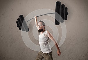 Skinny guy lifting incredible weights