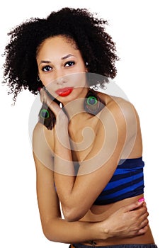 Skinny Light Skinned Black Woman Tube Top