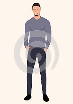 Skinny tall guy wearing sweater
