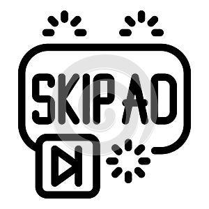 Skip ad button with loading icon for website interface