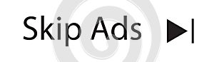 Skip Ad button white vector Advertising skip