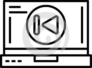 Skip backward Outline Vector Icon