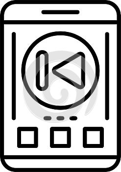 Skip backward Outline Vector Icon