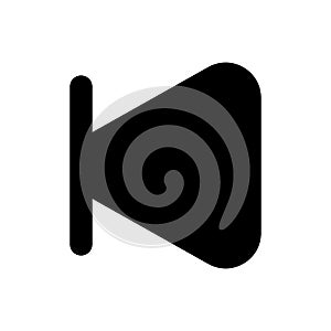 Skip previous button black glyph ui icon