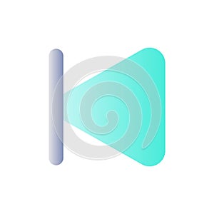 Skip previous button flat gradient color ui icon