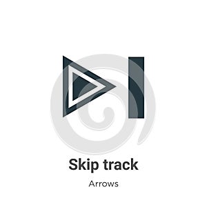 Skip track vector icon on white background. Flat vector skip track icon symbol sign from modern arrows collection for mobile