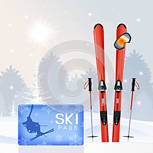 Skipass in winter