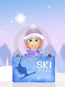 Skipass in winter