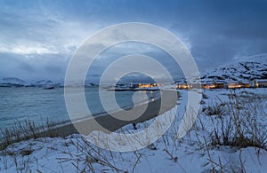 Skipholmen holiday village Atlantic coast wintertime Norway