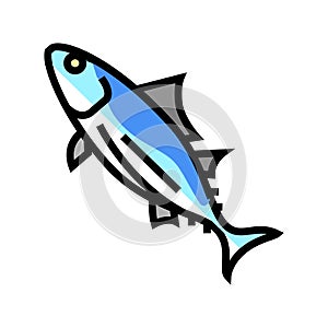 skipjack tuna color icon vector illustration
